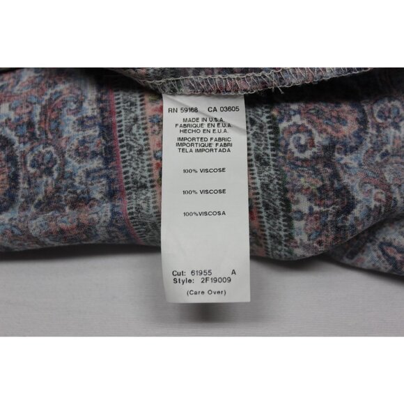 Fifteen Twenty women's button front floral print boho peasant tunic blouse L - Picture 8 of 10